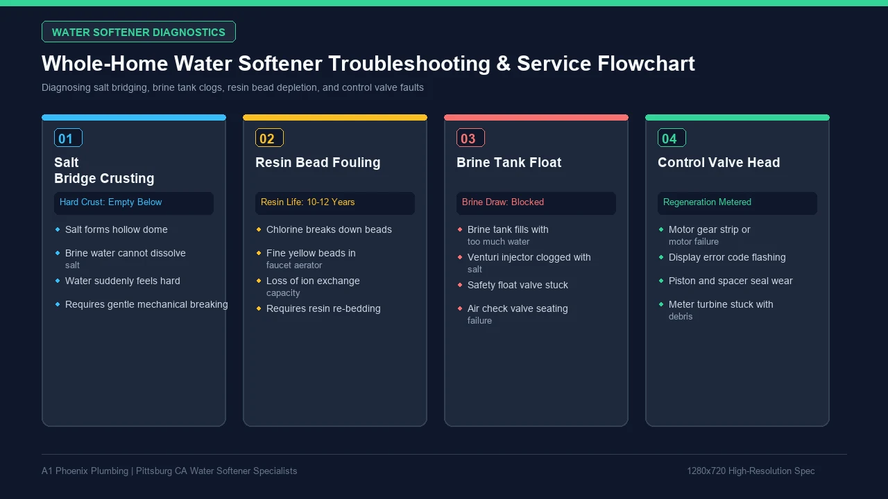 Whole-Home Water Softener Troubleshooting & Service Flowchart